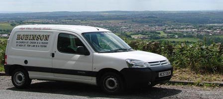 Robinsons Butchers van in the countryside